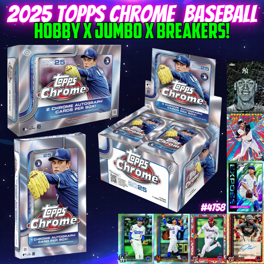 Break 4758 - 2025 MLB Chrome Hobby x Jumbo x Breakers - Pick Your Team!