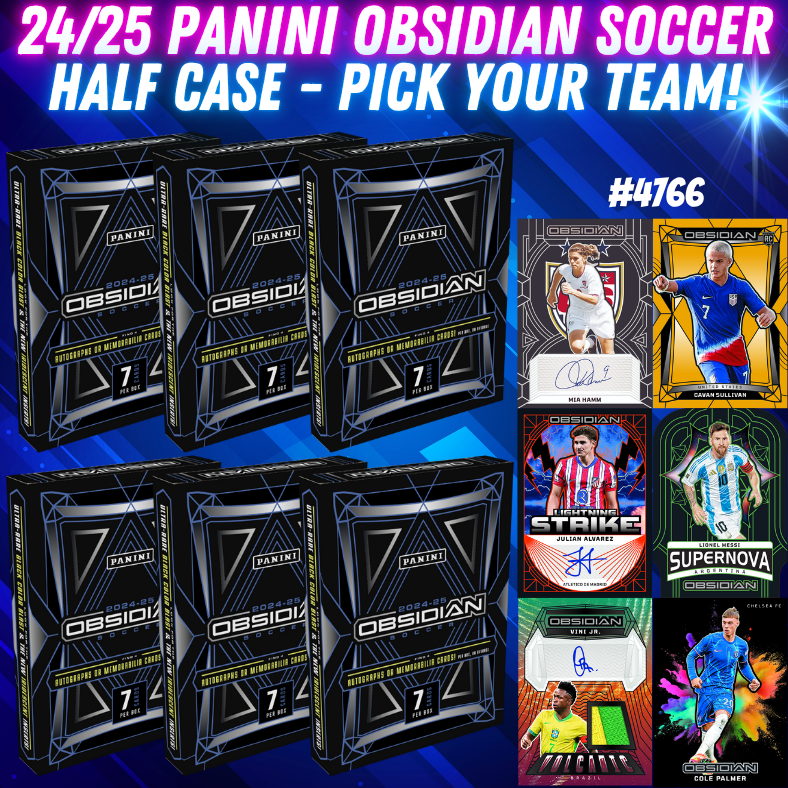Break 4766 - 24/25 Panini Obsidian Soccer HALF CASE - Pick Your Team!