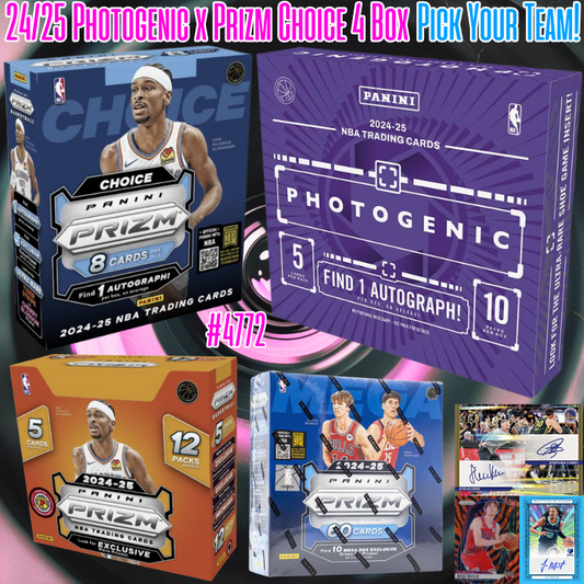 Break 4772  - 24/25 NBA Photogenic x Prizm Choice 4 Box Pick Your Team!