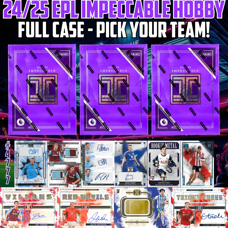 Break 4777 - 24/25 EPL Impeccable HOBBY FULL CASE - Pick Your Team!