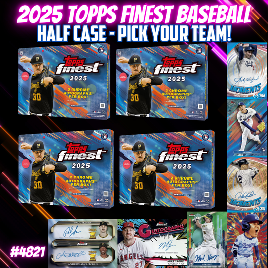 Break 4821 - NEW RELEASE - 2025 MLB Finest Hobby - Half Case - Pick Your Team!