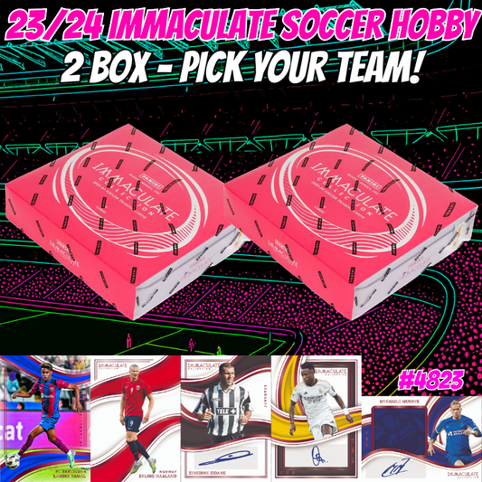 Break 4823 - 23/24 Immaculate Soccer Hobby - 2 Box - Pick Your Team!