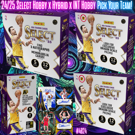 Break 4824 - NBA 24/25 Select HOBBY x H2 Hybrid x Int. Hobby 4 Box - Pick Your Team!