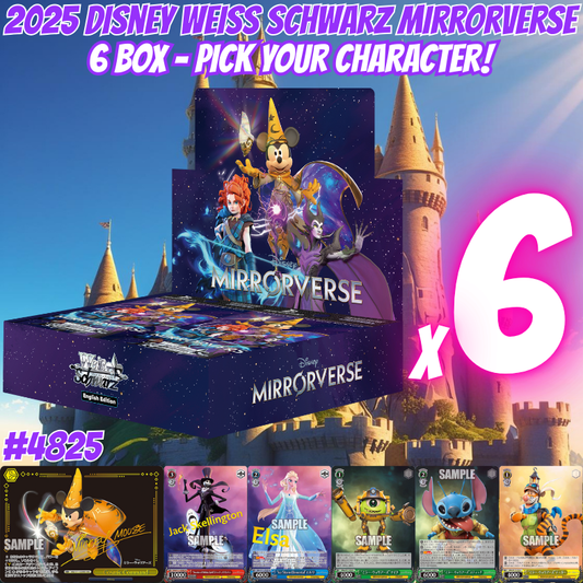 Break 4825 - 2025 Disney Weiss Schwarz Mirrorverse 6 Box - Pick Your Character!