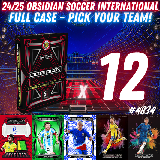 Break 4834 - NEW RELEASE - 24/25 Obsidian Soccer International Hobby - FULL CASE - Pick Your Team!