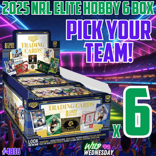 Break 4836 - 2025 NRL Elite Hobby - RELEASE DAY - 6 Box - Pick Your Team!
