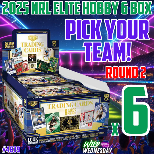 Break 4839 - 2025 NRL Elite Hobby - RELEASE DAY - 6 Box - Pick Your Team! ROUND 2