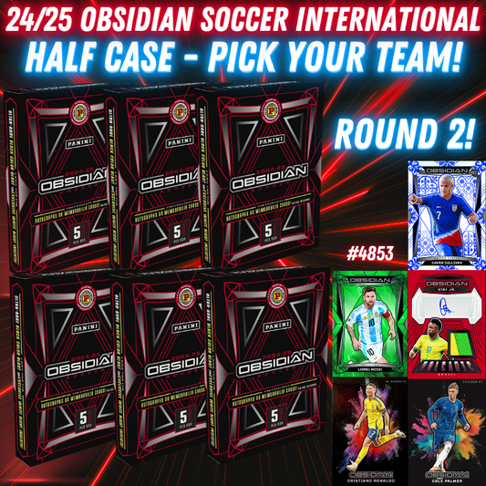 Break 4853 - 24/25 Obsidian Soccer Int. Hobby HALF CASE - Pick Your Team! ROUND 2!