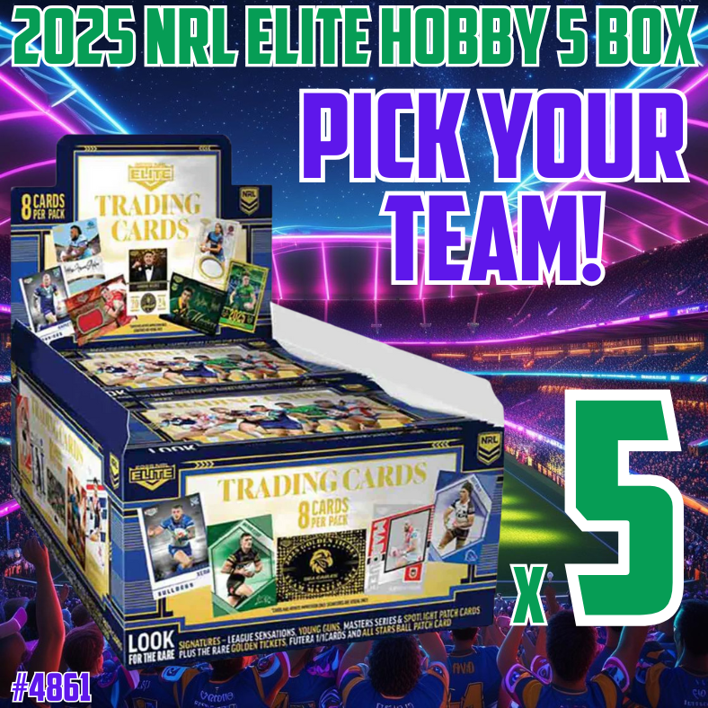 Break 4861 - 2025 NRL Elite Hobby 5 Box - Pick Your Team! – Neon ...