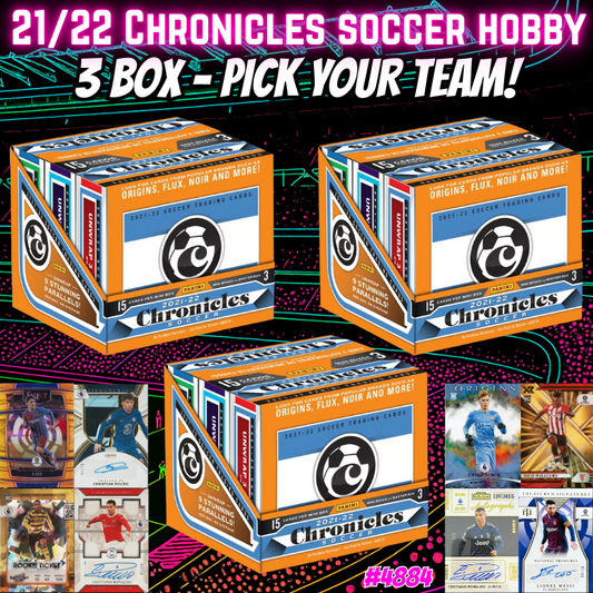 Break 4884 - 21/22 Chronicles Soccer - 3 Box - Pick Your Team!