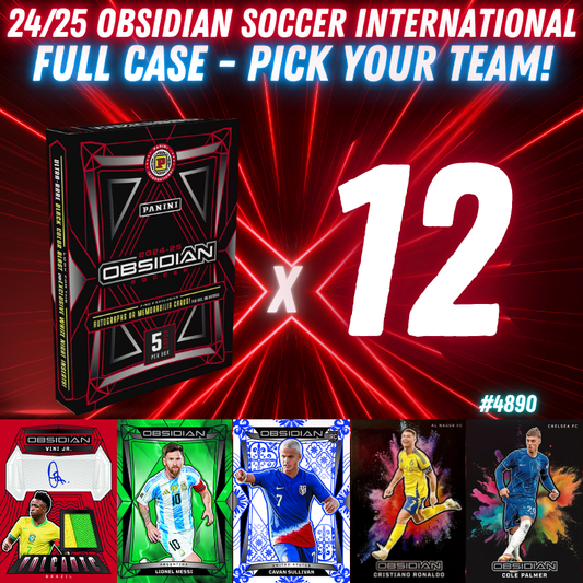 Break 4890 - 24/25 Obsidian Soccer Int. Hobby FULL CASE - Pick Your Team!