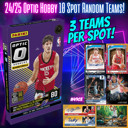 Break 4903 - 24/25 Optic NBA Hobby 10 Spot - Random Teams!