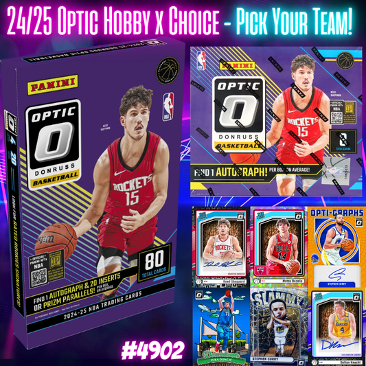 Break 4902 - 24/25 Optic NBA Hobby x Choice - Pick Your Team!