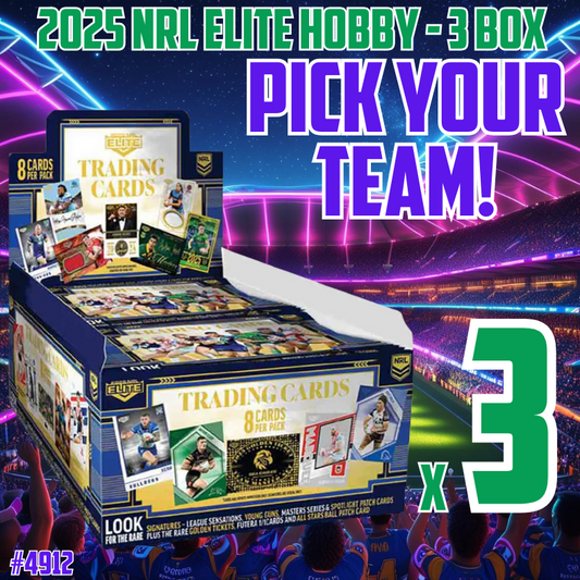 Break 4912 - 2025 NRL Elite Hobby 3 Box - Pick Your Team!