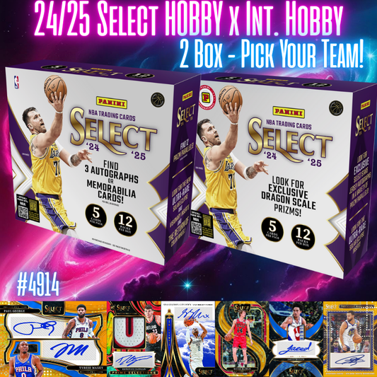 Break 4914 - NBA 24/25 Select HOBBY x Int. Hobby 2 Box - Pick Your Team!