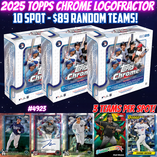 Break 4923 - 2025 MLB Logofractor 3 Box - 10 SPOT - $89 Random Teams!