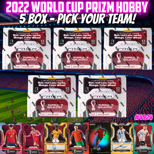 Break 4924 - 2022 World Cup Prizm Hobby - 5 Box - Pick Your Team!