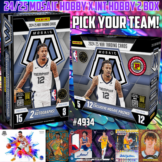 Break 4934 - NBA 24/25 Mosaic Hobby x Mosaic Int. Hobby 2 Box - Pick Your Team!