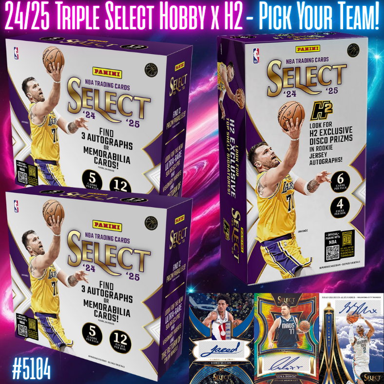 Break 5104 - NBA 24/25 Double Select Hobby x H2 Hybrid - Pick Your Team!