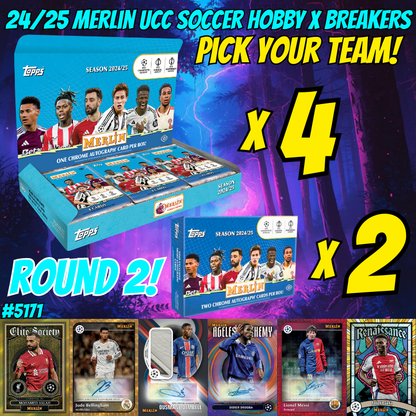 Break 5171 - 24/25 UCC Merlin 4 Hobby x 2 Breakers Delight -  Pick Your Team/ Player! ROUND 2!