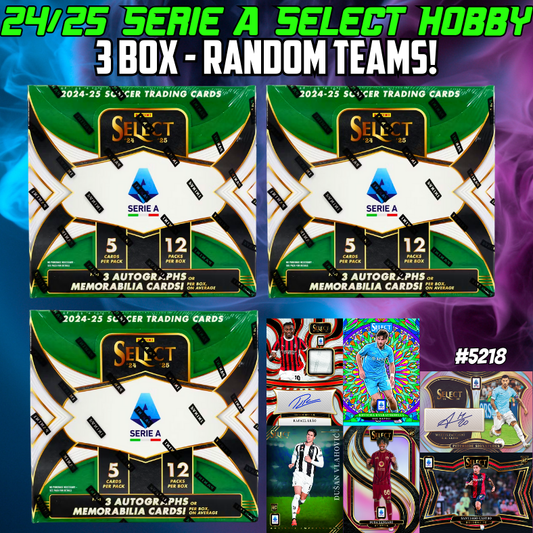 Break 5218 - 24/25 Serie A Select Hobby - 3 Box - RANDOM TEAMS!