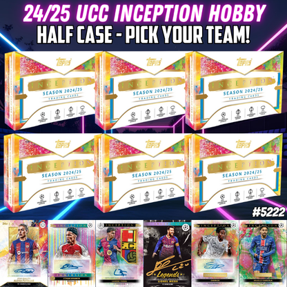 Break 5221 - 24/25 Topps UCC Inception Soccer - Half Case - Pick Your Team!