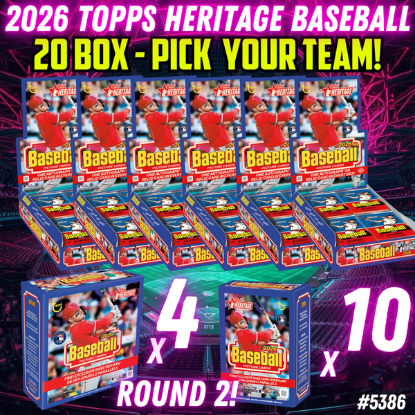 Break 5386 - 2026 Topps Heritage Baseball - 20 Box Mixer - Pick Your Team! ROUND 2!