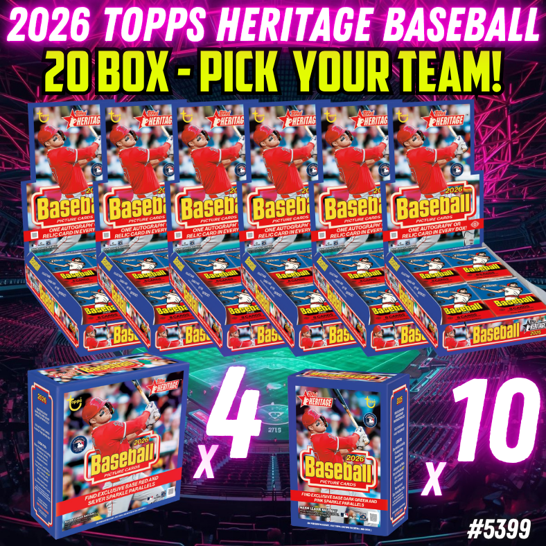 Break 5399 - 2026 Topps Heritage Baseball - 20 Box Mixer - Pick Your Team!