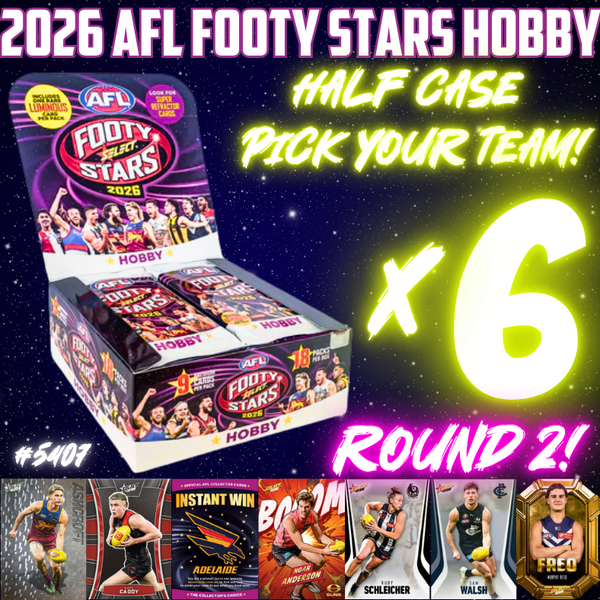 Break 5407 - 2026 AFL Footy Stars Hobby - HALF CASE - Pick Your Team! ROUND 2!