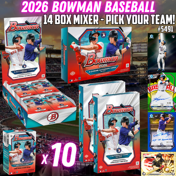 Break 5491 - 2026 Bowman Baseball  Delight x Hobby x Jumbo 14 box Mixer - Pick Your Team!