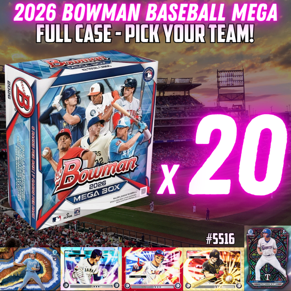 Break 5516 - 2026 Bowman Baseball Mega FULL CASE - 20 Boxes - Pick Your Team!