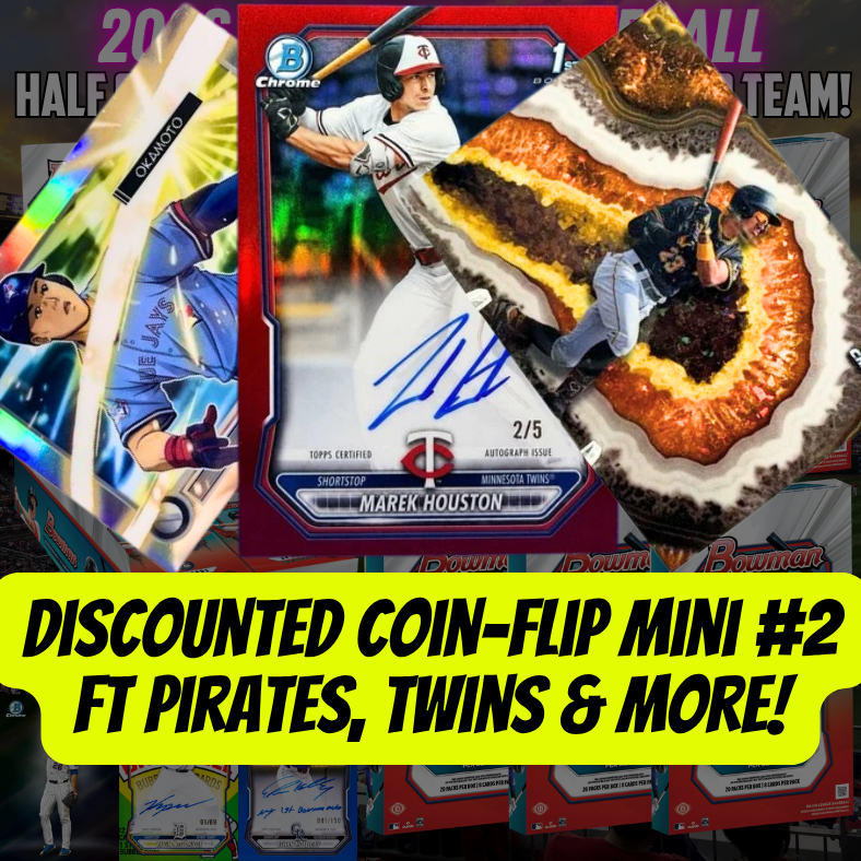 Discounted Coin-Flip Mini #2 ft Pirates, Twins & More in Break 5529 - 2026 Bowman Baseball Hobby Half Case + Jumbo - PYT!