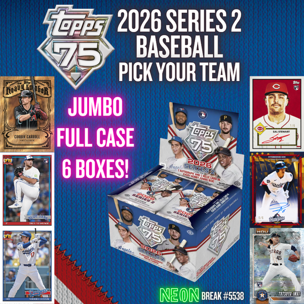 Break 5538 - 2026 Topps Series 2 Baseball - JUMBO - Full Case - Pick Your Team!