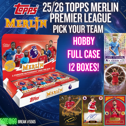 Break 5565 - 25/26 Topps Merlin Premier League Hobby - FULL CASE - Pick Your Team!
