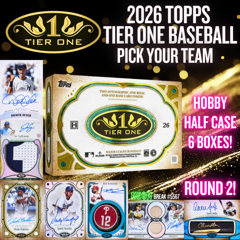 Break 5567 - 2026 Topps Tier One Baseball  HOBBY - HALF CASE - Pick Your Team! ROUND 2!