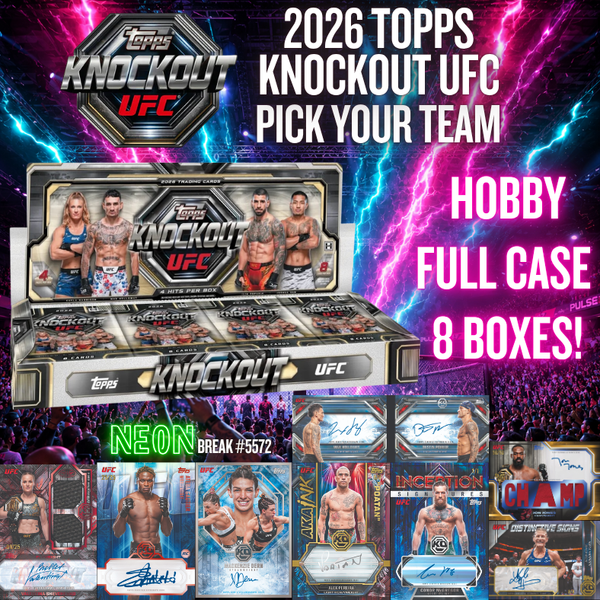 Break 5572 -  2026 Topps Knockout UFC Hobby FULL CASE - 8 Boxes - Pick Your Fighter!