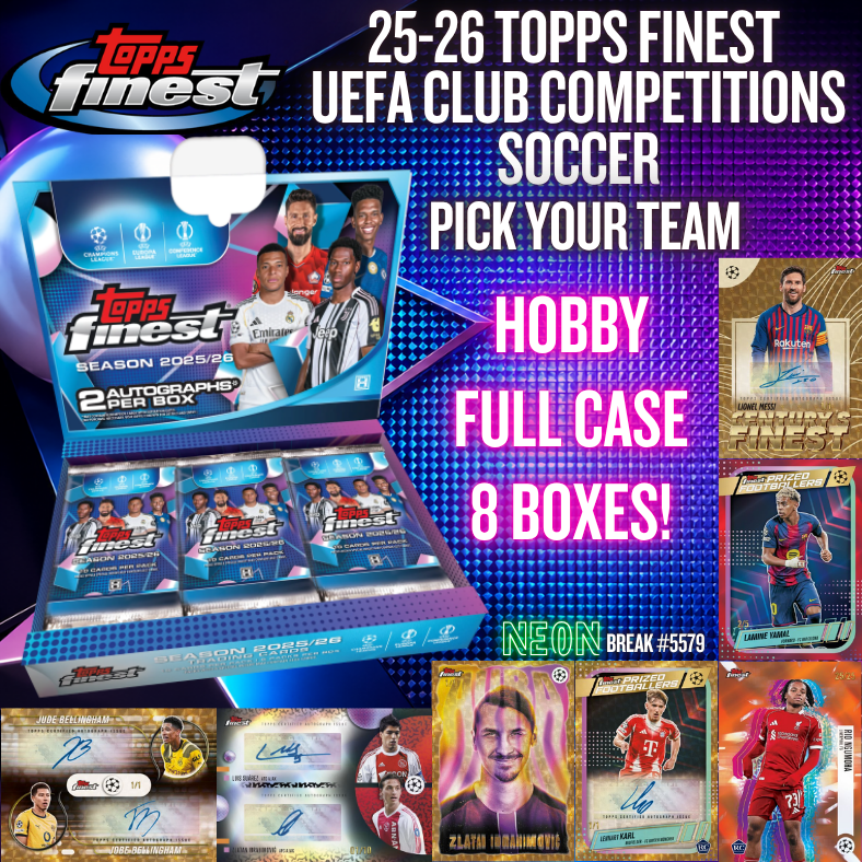 Break 5579 - 25/26 Topps Finest UEFA Club Competitions Soccer  - FULL CASE - Pick Your Team!