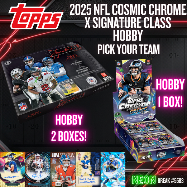 Break 5583 - 2025 NFL Cosmic Chrome x Signature Class Hobby - 3 Box - Pick Your Team!