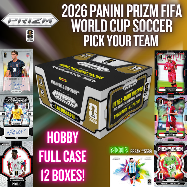 Break 5589 - 2026 Panini Prizm FIFA World Cup Soccer FULL CASE - Pick Your Team!