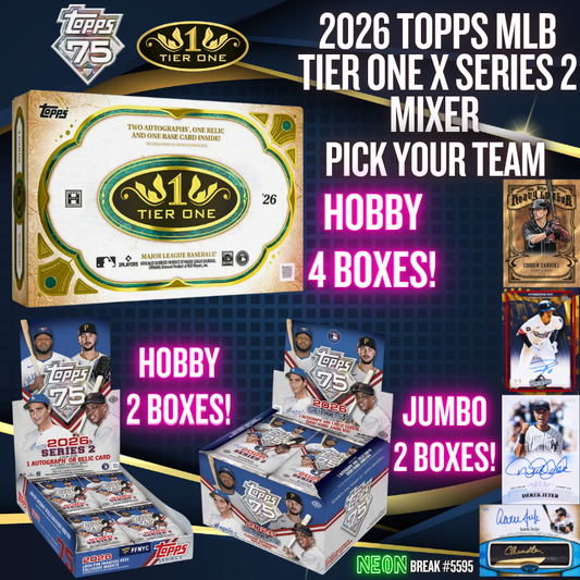 Break 5595 - 2026 Topps MLB Tier One x Series 2 Mixer - 8 Boxes - Pick Your Team!