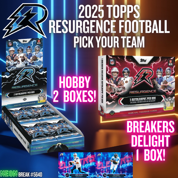 Break 5640 - 2025 NFL Resurgence Breakers Delight x Hobby - PICK YOUR TEAM!