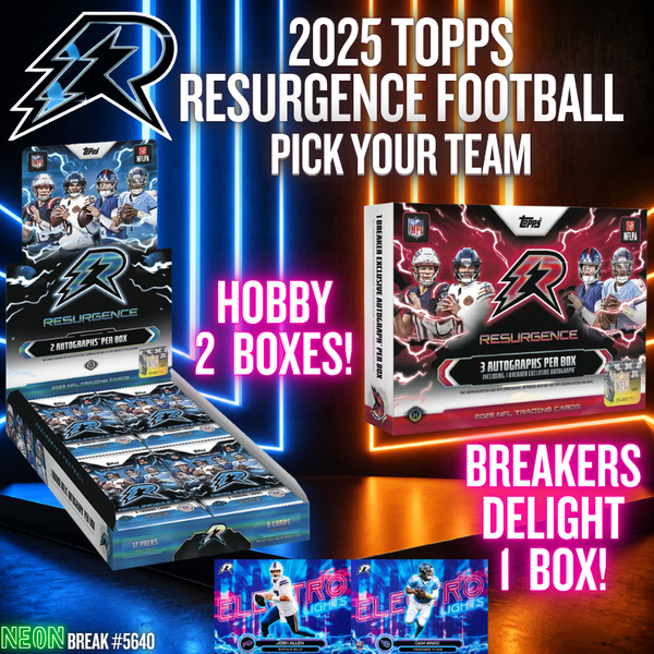 Break 5640 - 2025 NFL Resurgence Breakers Delight x Hobby - PICK YOUR TEAM!