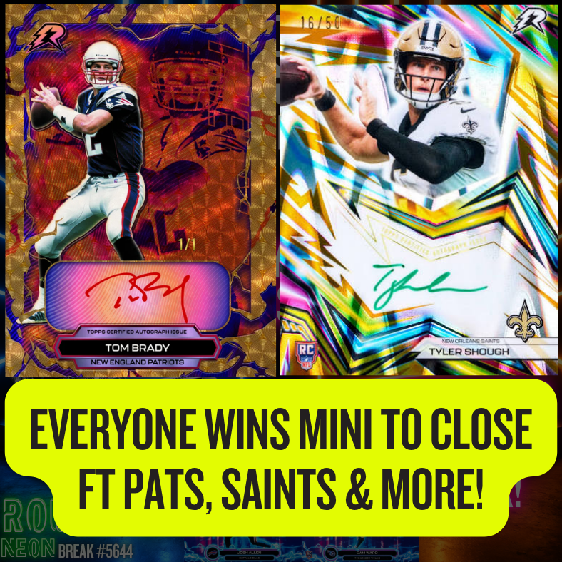 EVERYONE WINS MINI TO CLOSE ft PATS, SAINTS & MORE IN Break 5644 - 2025 NFL Resurgence Breakers Delight x Hobby - PYT! R2!