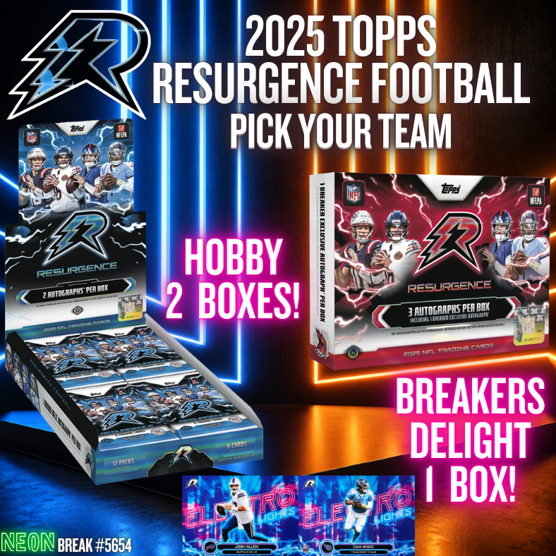 Break 5654 - 2025 NFL Resurgence Breakers Delight x Hobby - PICK YOUR TEAM!