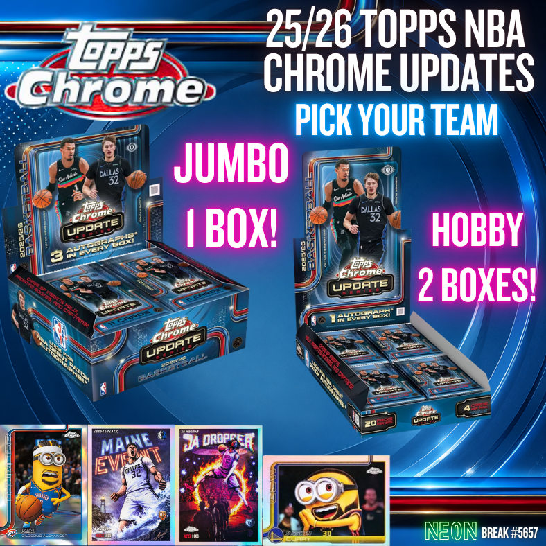 Break 5657 - 25/26 Topps NBA Chrome Updates Jumbo x Hobby - 3 Box - Pick Your Team!