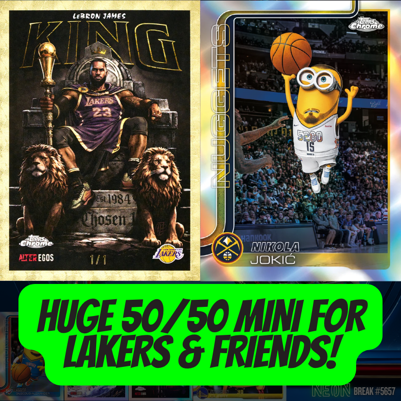HUGE 50/50 MINI for Lakers & Friends in Break 5657 - 25/26 Topps NBA Chrome Updates Jumbo x Hobby - 3 Box - PYT!