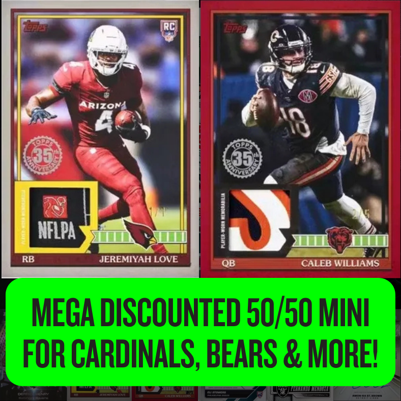 Mega Discounted 50/50 Mini for Cardinals, Bears & More in Break 5681 - 2026 Topps NFL Football Jumbo x Hobby - 6 BOX - PYT!