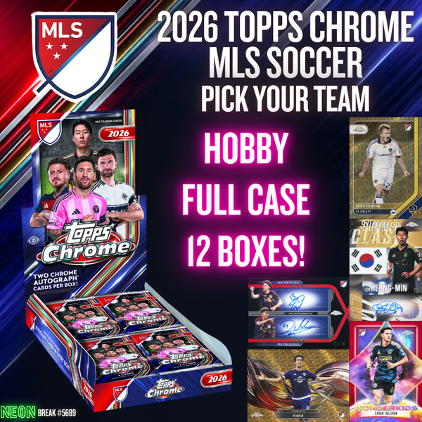 Break 5689 - 2026 MLS CHROME RELEASE DAY HOBBY FULL CASE - 12 BOXES - PICK YOUR TEAM!