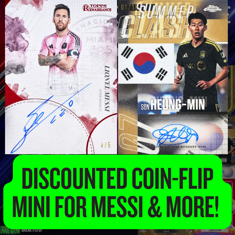 DISCOUNTED Coin-flip Mini for MESSI & more in Break 5701 - 2026 MLS CHROME HOBBY FULL CASE - 12 BOXES - PYT!
