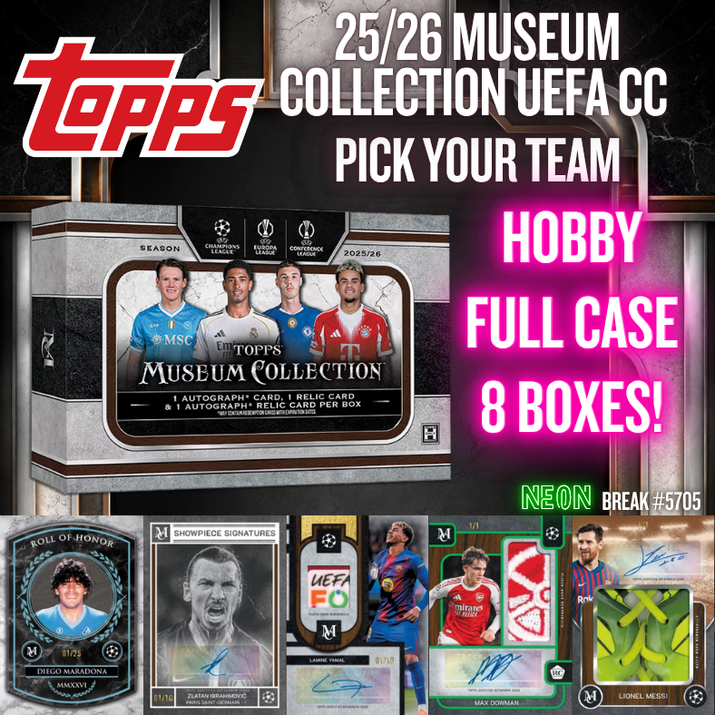 Break 5705 - 25/26 Museum Collection UEFA CC Hobby - FULL CASE - Pick Your Team!